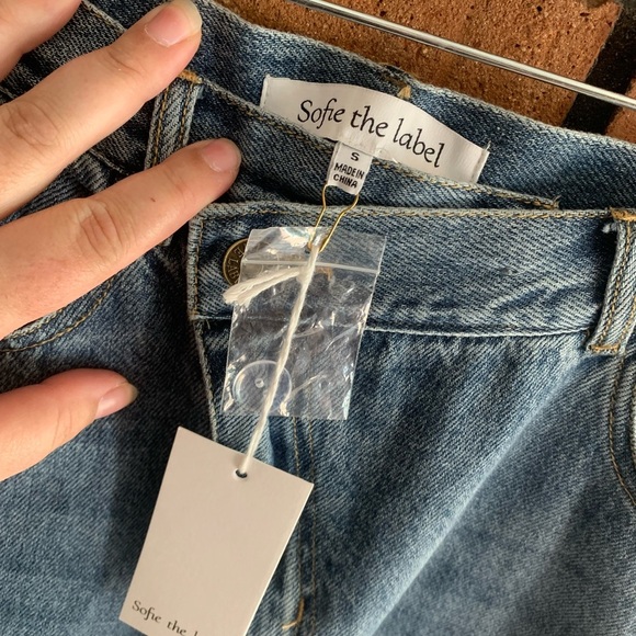 Sofie the Label Jennie Denim Midi Pencil Skirt with Middle Slit - Picture 3 of 4